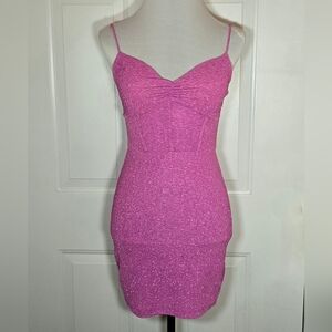 Windsor Purple Glitter Mini Dress Size Medium Stretch1